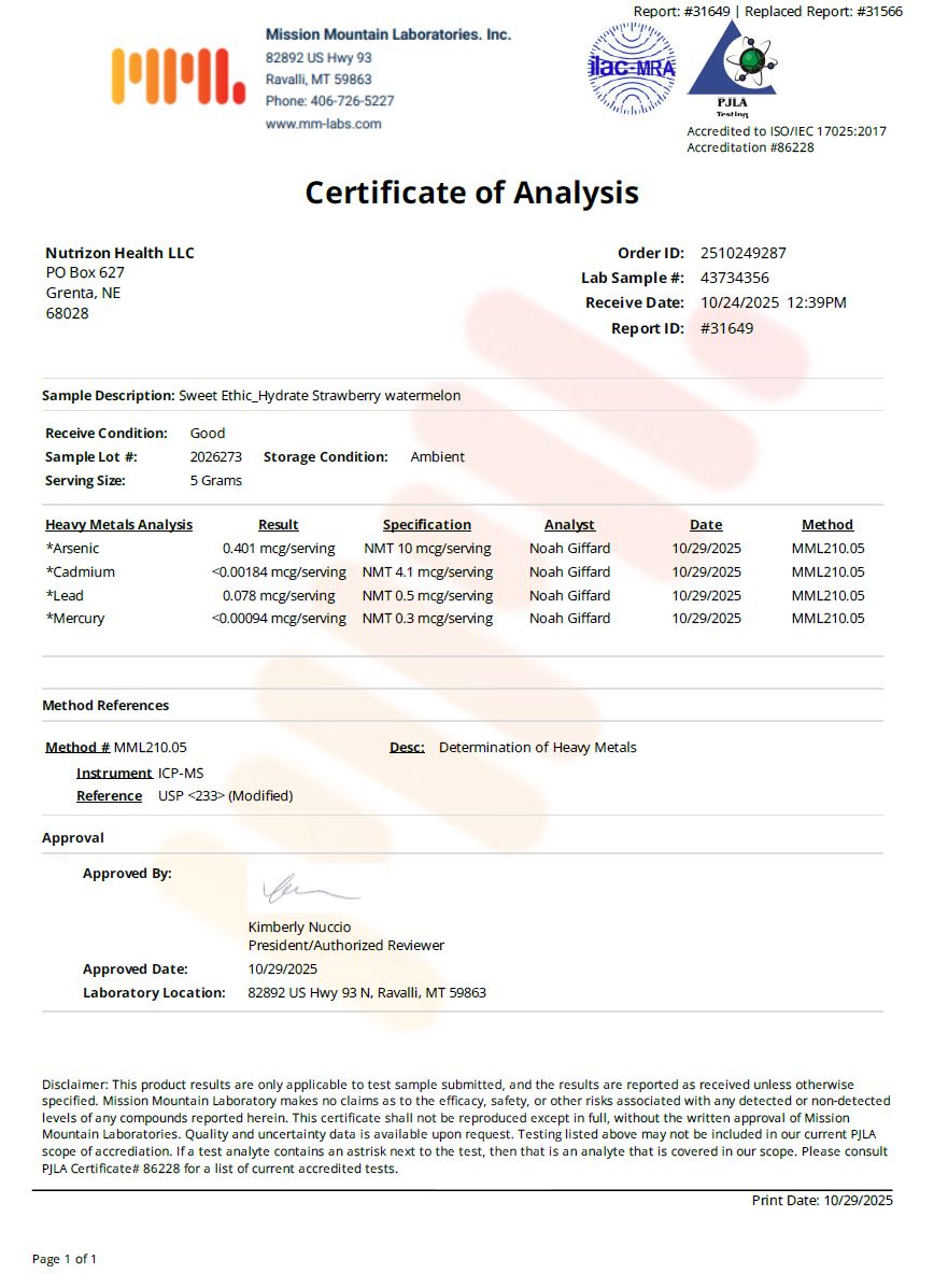 HYDRATE'D ELECTROLYTES - Sweat Ethic